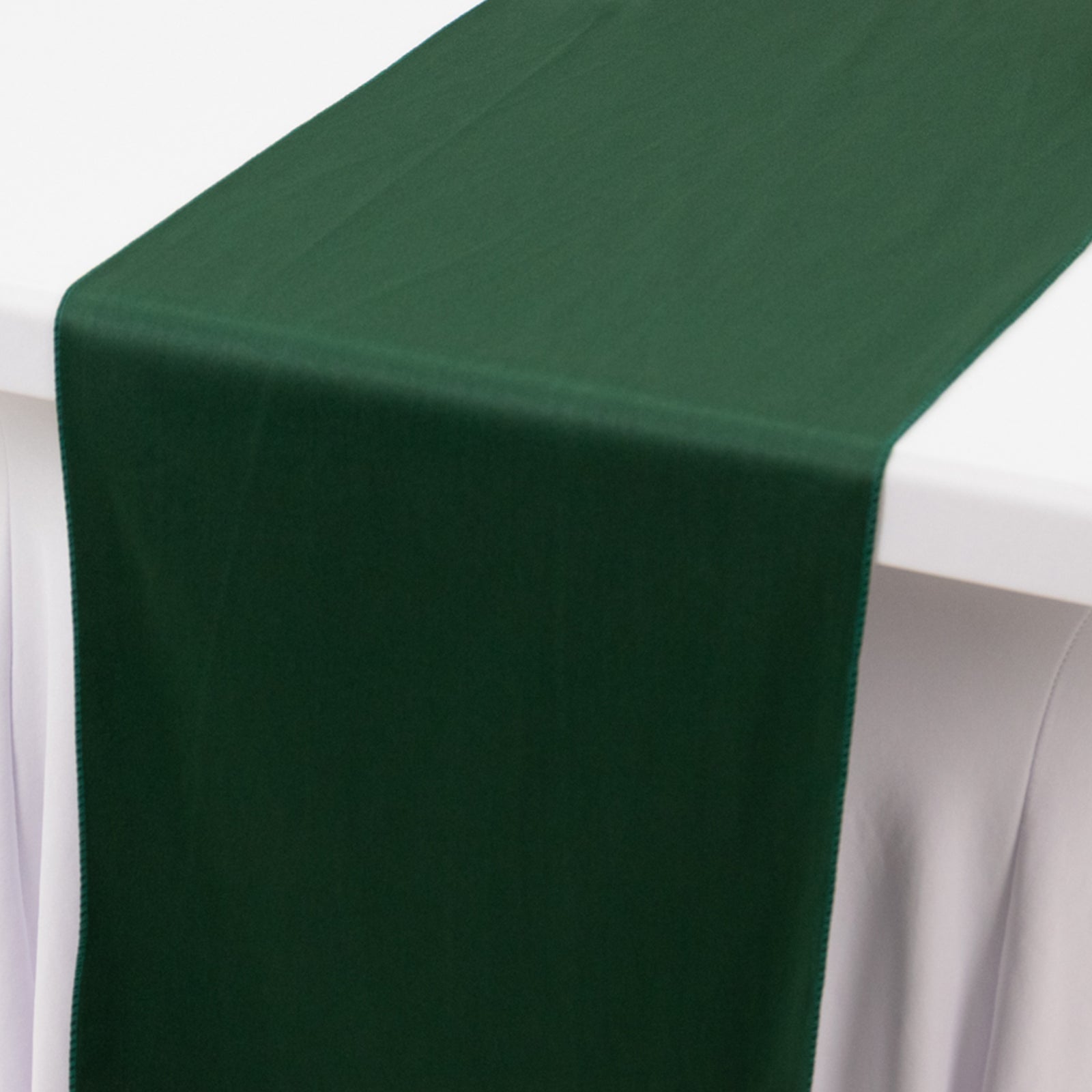 Exclusive Wrinkle-Free Hunter Emerald Green Scuba Polyester 12x108 Table Runner