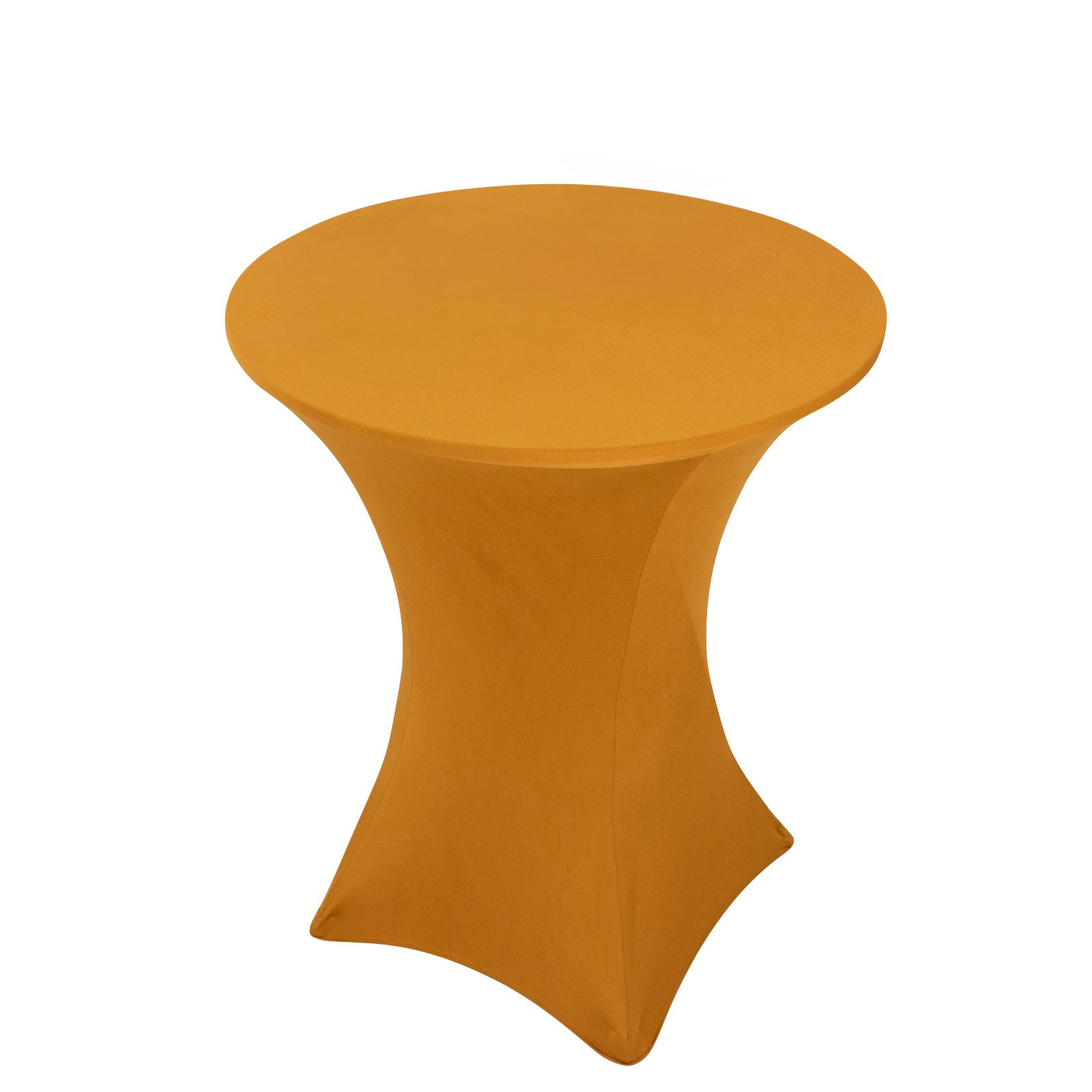 Stretchable Gold Spandex Cocktail Table Cover - Easy Maintenance for Events