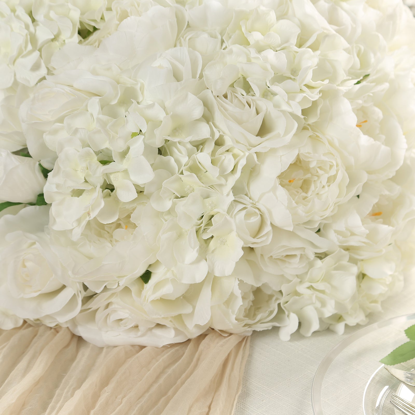 Huge Sale! Large Ivory Artificial Rose Flower Balls for Wedding Centerpieces, Pre - Arranged Silk Rose Bouquet Table Decor