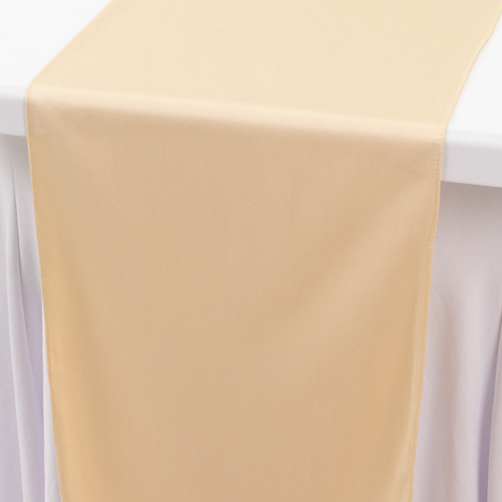 Exclusive Premium Beige Scuba Polyester 12x108 Wrinkle-Free Table Runner for Events
