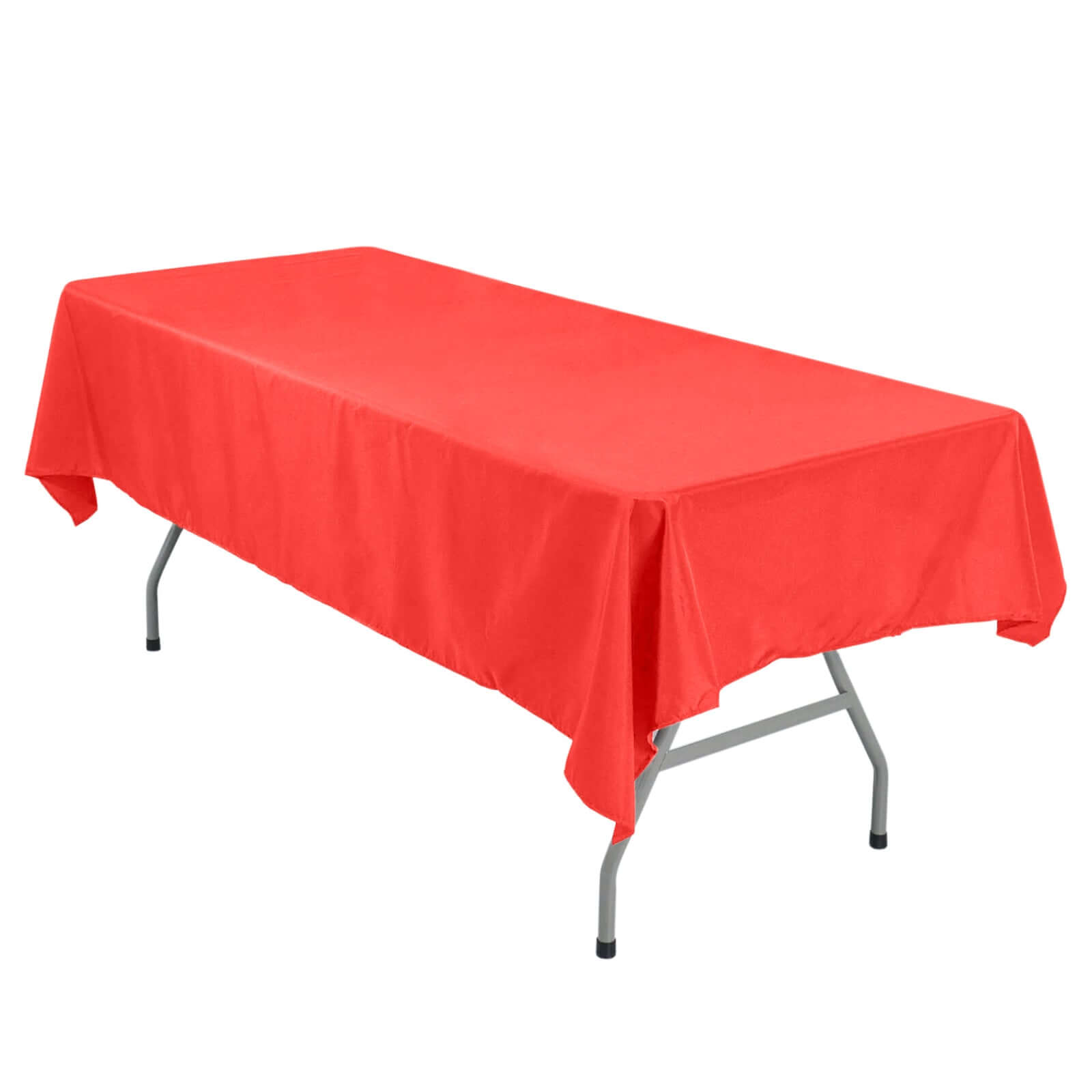 Polyester 54x96 Rectangle Tablecloth Red - Wrinkle-Resistant & Easy-to-Care Table Cover