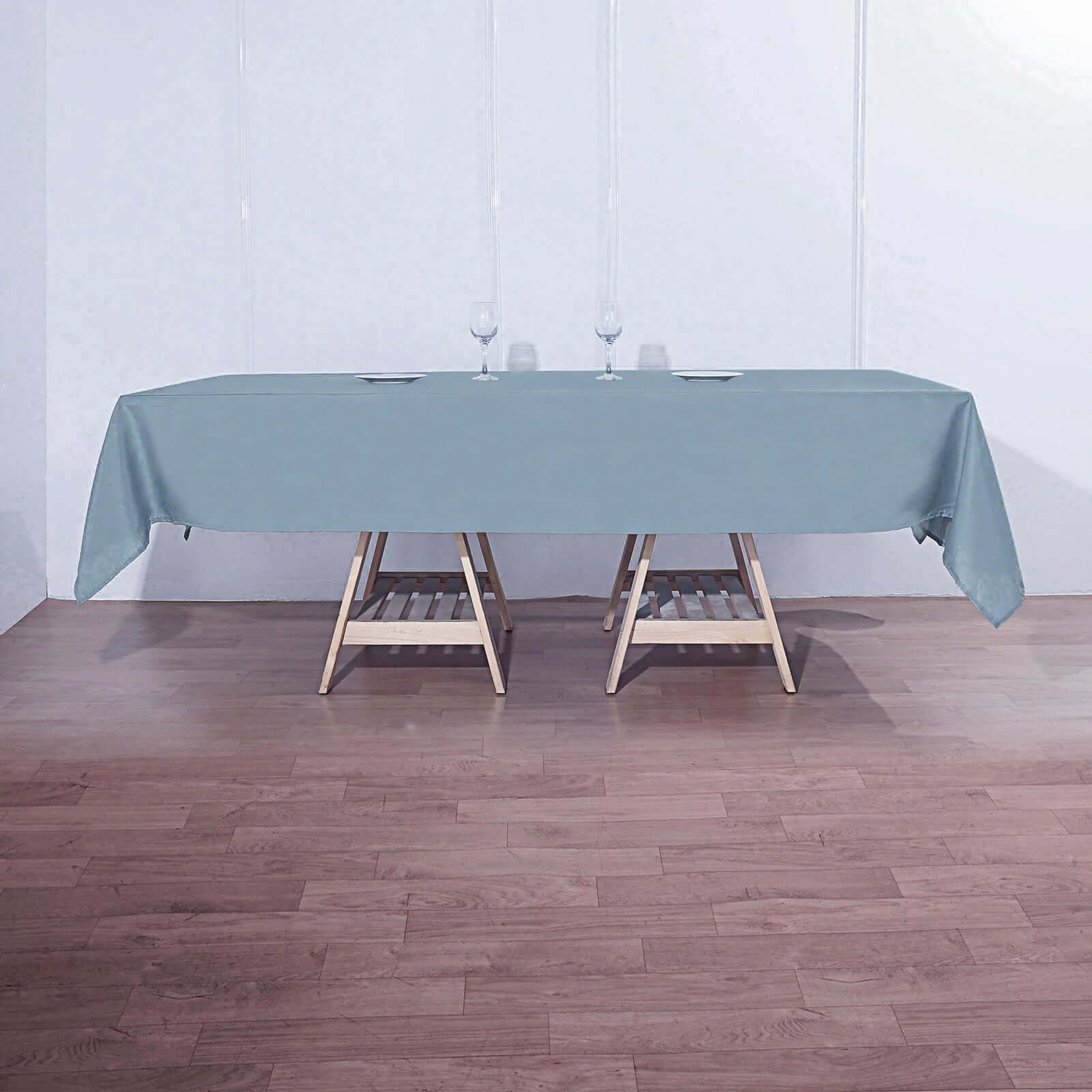 Durable and Stylish 60x102 Rectangle Dusty Blue Polyester Tablecloth