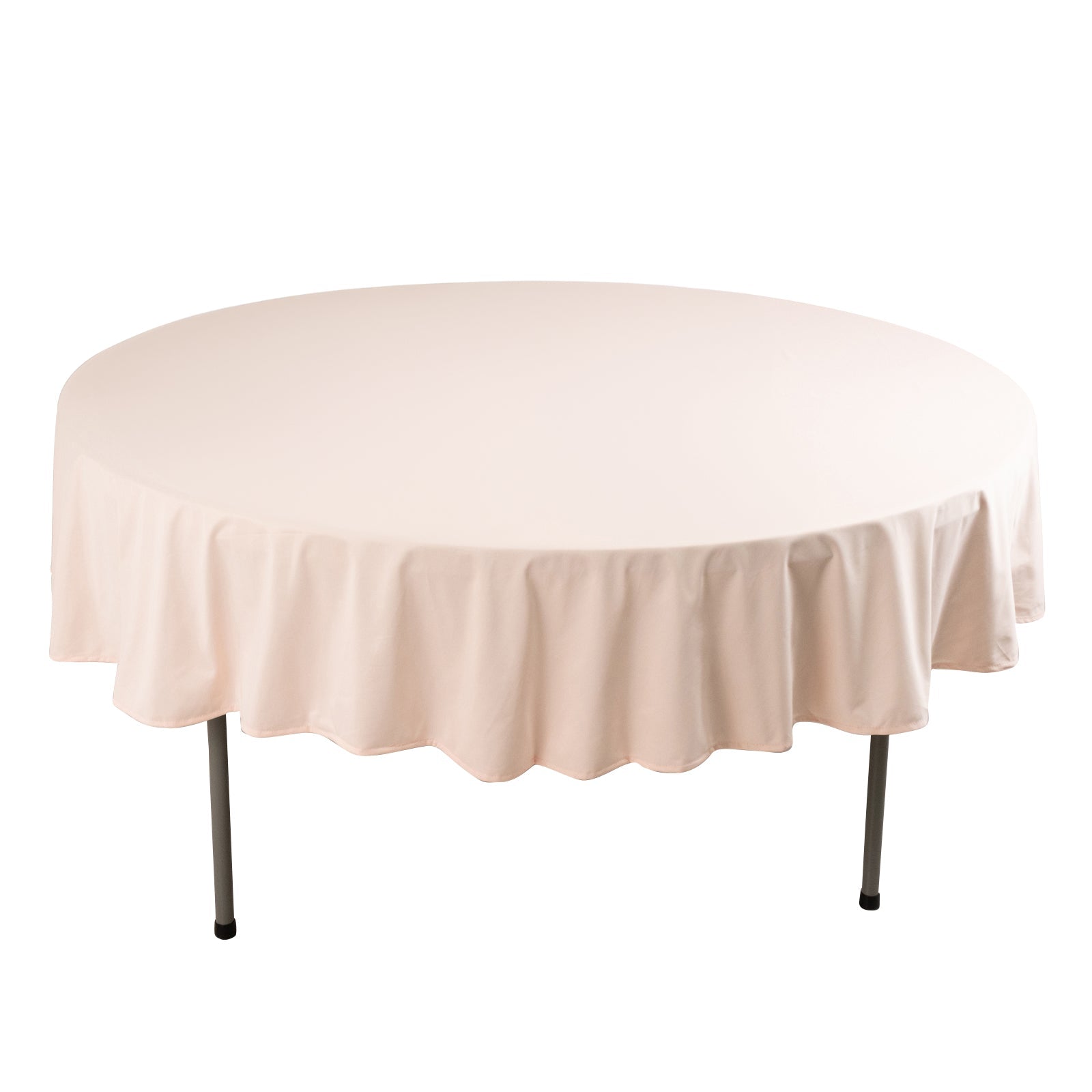 Blush Premium 90' Round Scuba Tablecloth - Stain & Wrinkle Resistant