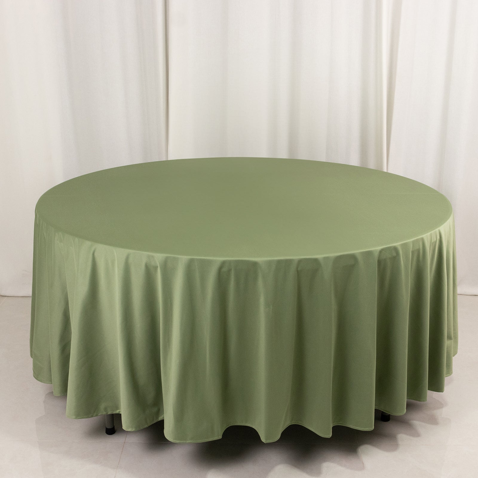 Wrinkle-Free & Stain-Resistant Premium Scuba 108-Inch Round Dusty Sage Green Tablecloth