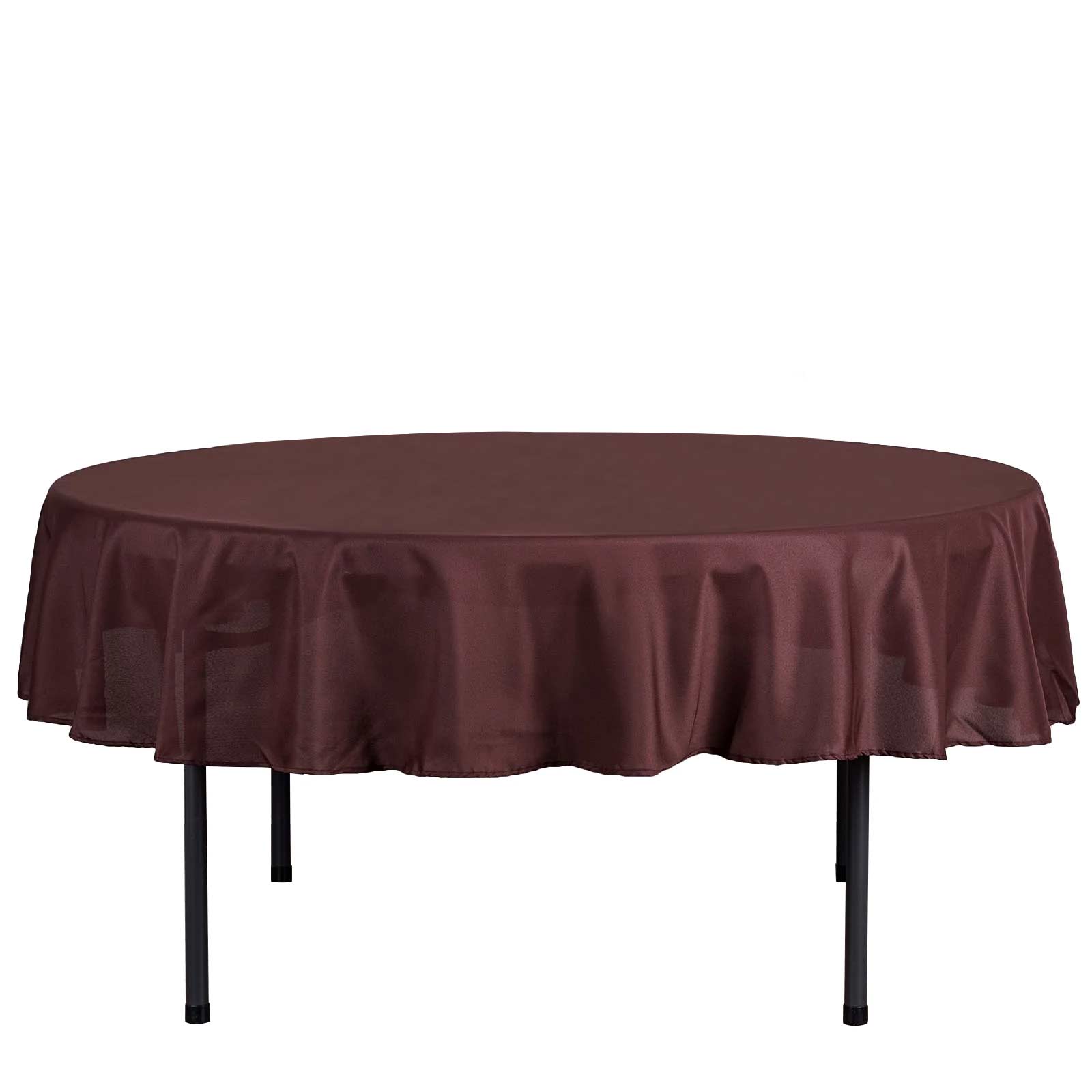 Amazing Durable & Wrinkle-Resistant 70-Inch Polyester Round Tablecloth in Chocolate Color