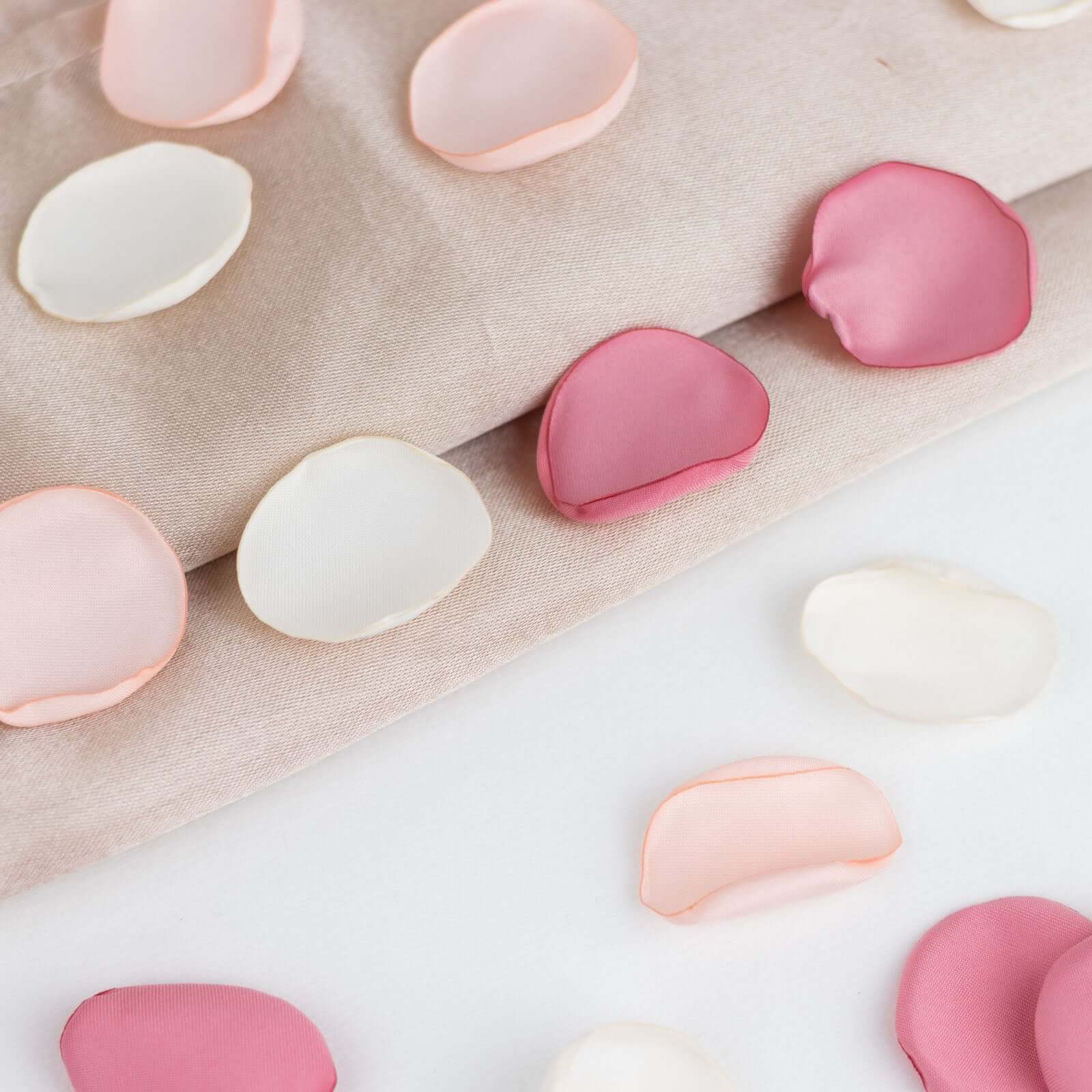 400-Piece Blush Mix Matte Silk Round Rose Petal Confetti for Event Decor
