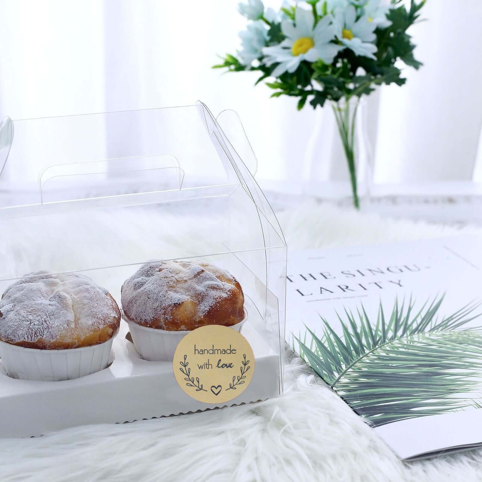500 Pcs 1.5" Handmade Olive Branch Stickers - Ideal for Bakery Boxes