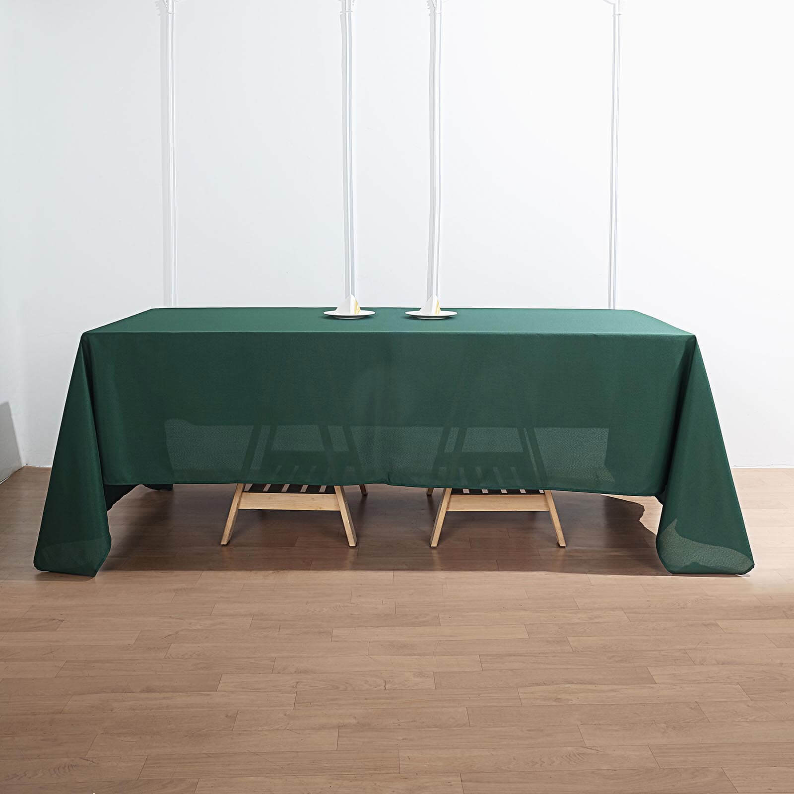 Hot Sale! Durable and Stylish 72x120 Polyester Rectangle Tablecloth in Hunter Emerald Green