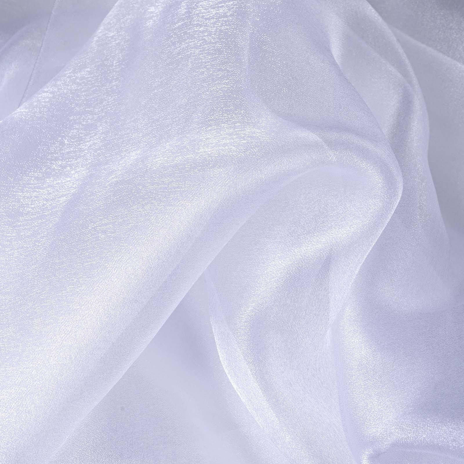 White Solid Sheer Chiffon Fabric Bolt - Ideal for DIY, 54"x10yd