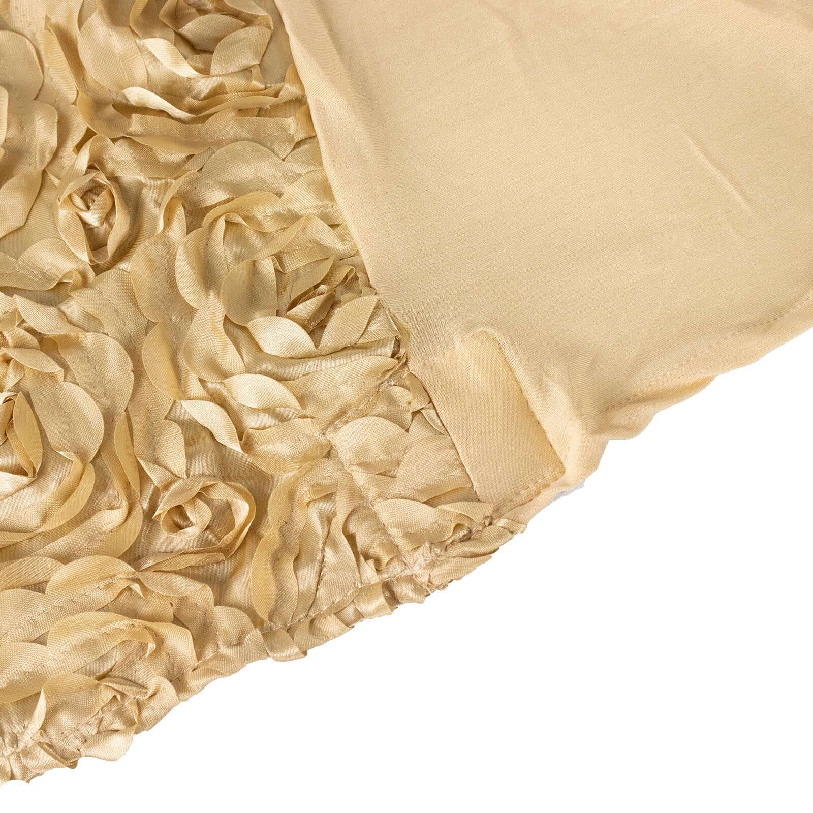 Hot Sale! Stretch Fitted Champagne Satin Rosette Slip-On Chair Cover for Banquet Chairs
