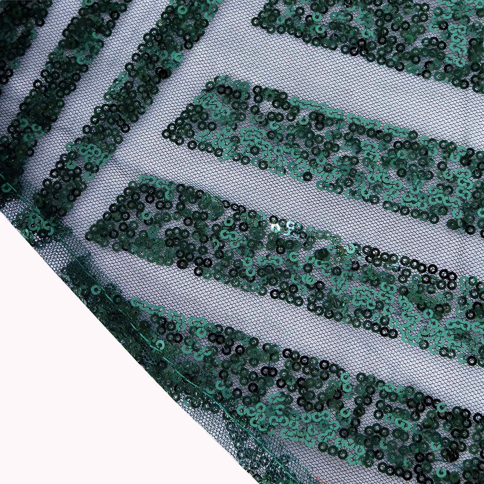 Hunter Emerald Green Sequin 120' Round Tablecloth - Seamless Diamond Glitz