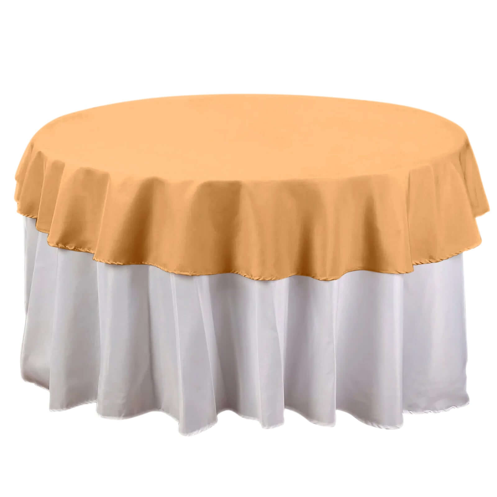 Gold 70-Inch Polyester Round Tablecloth - Durable, Wrinkle-Resistant for Daily Use