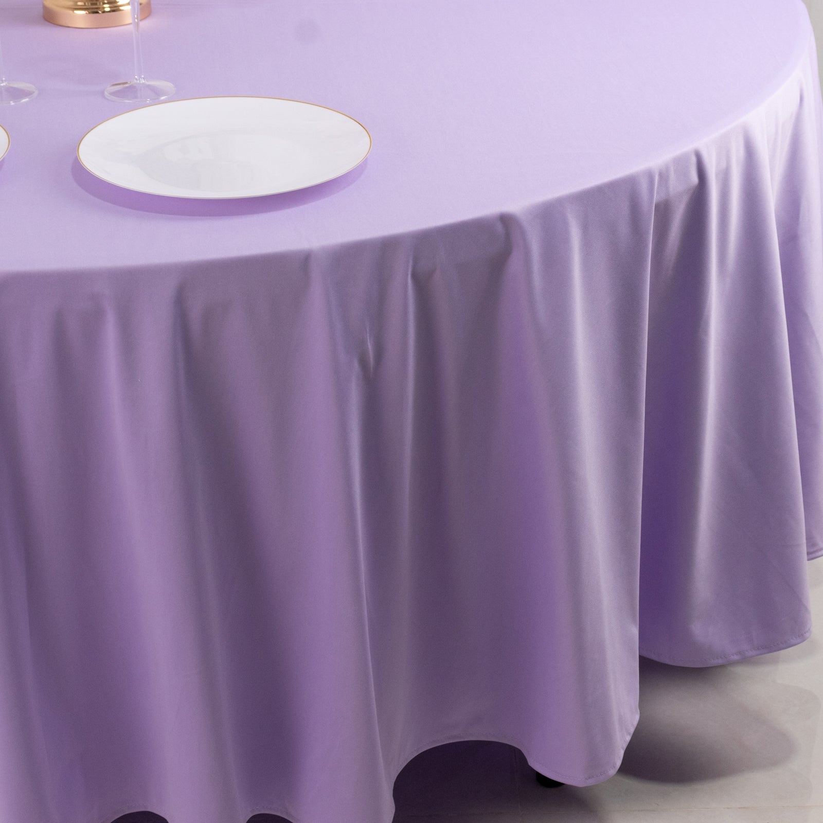 Lavender Lilac Premium 108' Round Scuba Tablecloth - Stain & Wrinkle Resistant
