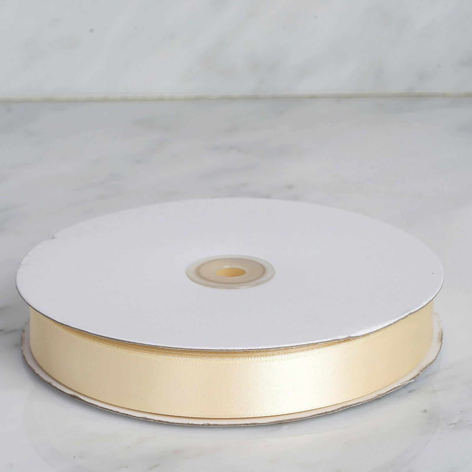 100 Yards 7/8 Inch Ivory High - Quality Single - Face Decorative Polyester Satin Ribbon