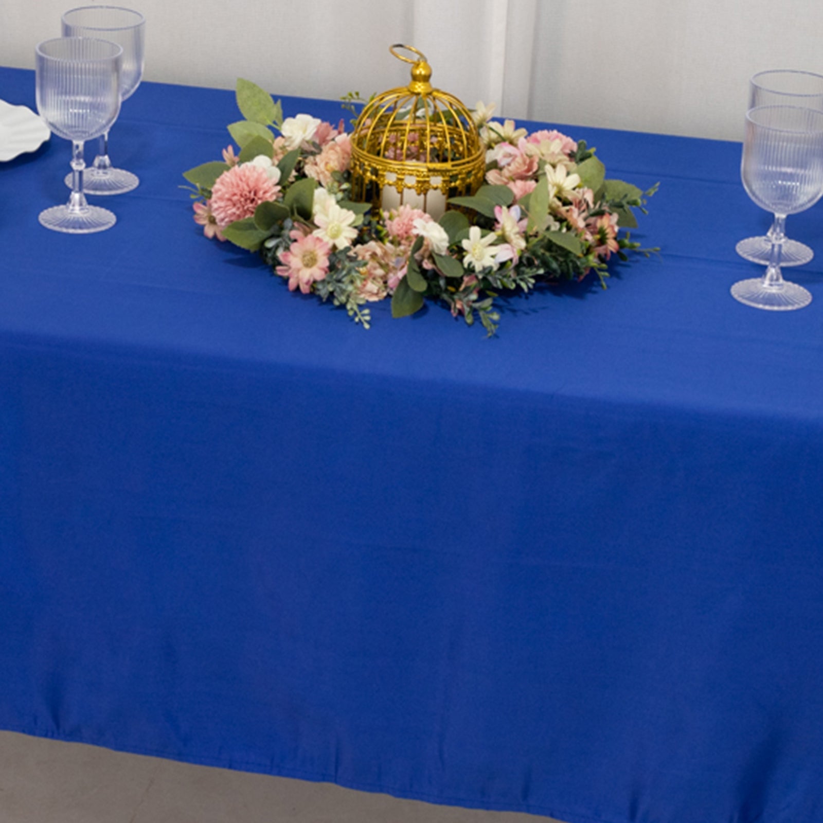 Royal Blue Lamour Satin Rectangle Tablecloth (60x102) - Durable, Silky Soft & High-Quality