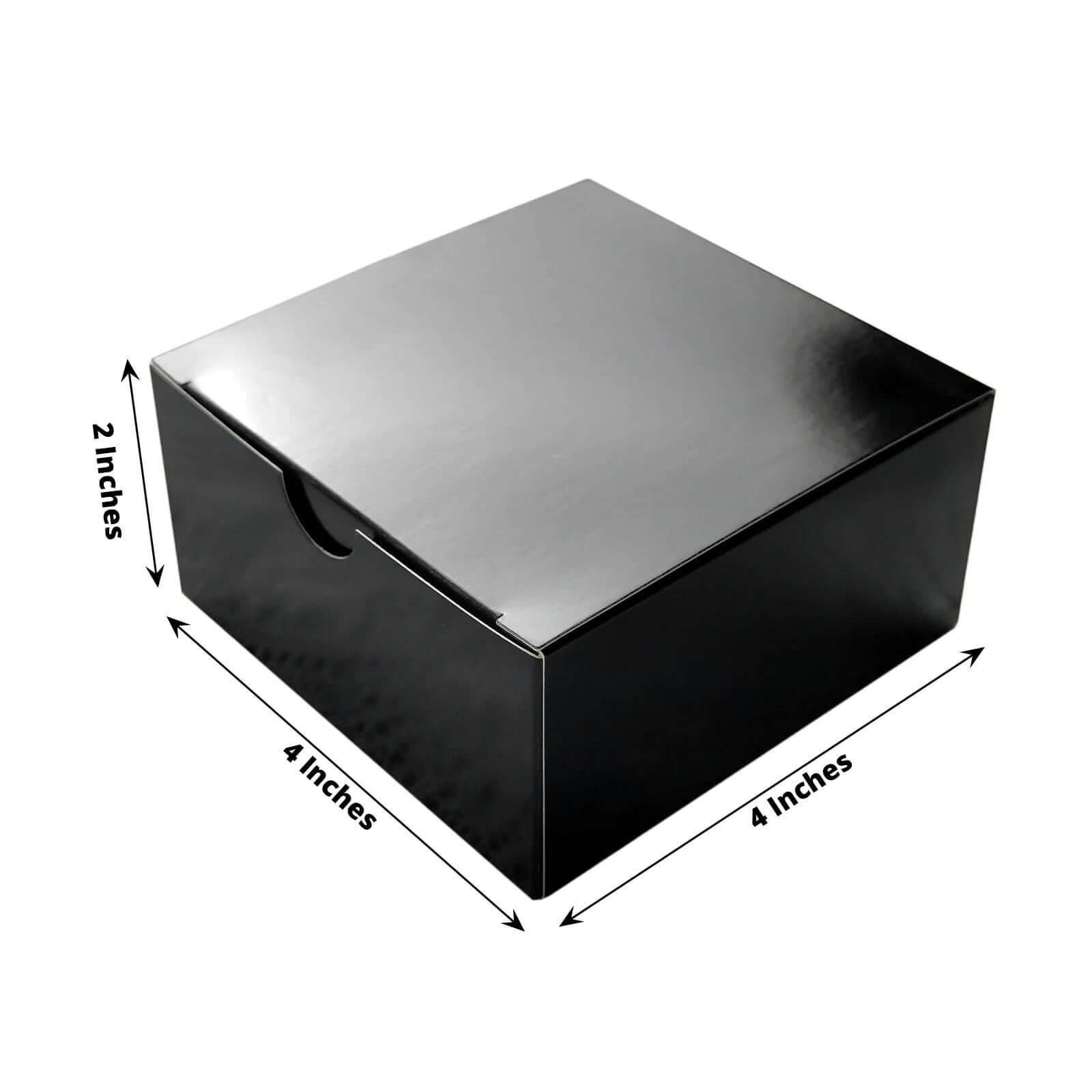 100-Pack 4x4x2 Black DIY Cardstock Cake and Cupcake Party Favor Gift Boxes