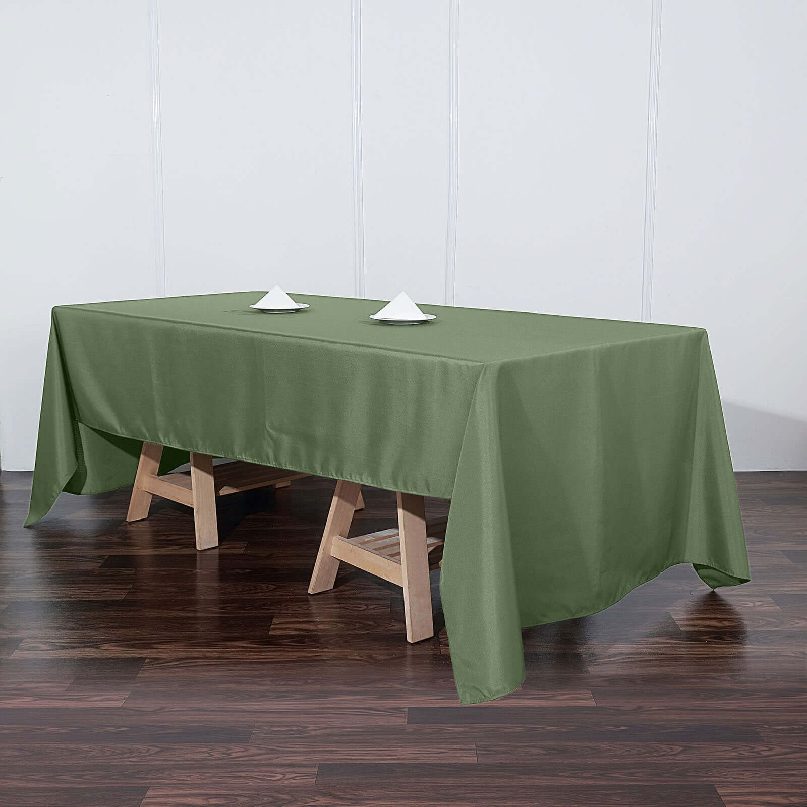 Olive Green Polyester Wrinkle-Resistant 60x126 Rectangle Tablecloth - Great for Events