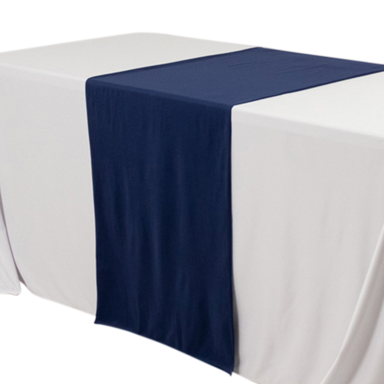 Navy Blue Wrinkle-Free Premium Scuba Polyester Table Runner 24x72 Wide