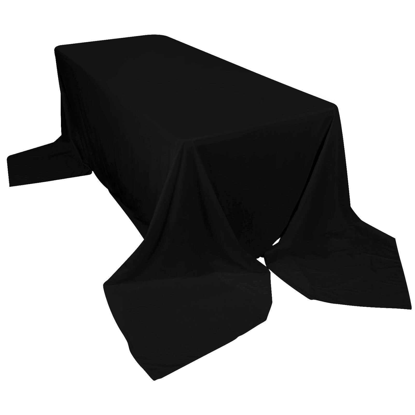 Black Premium Scuba 90x156 Wrinkle-Free, Stain-Resistant Rectangular Tablecloth for Weddings & Parties
