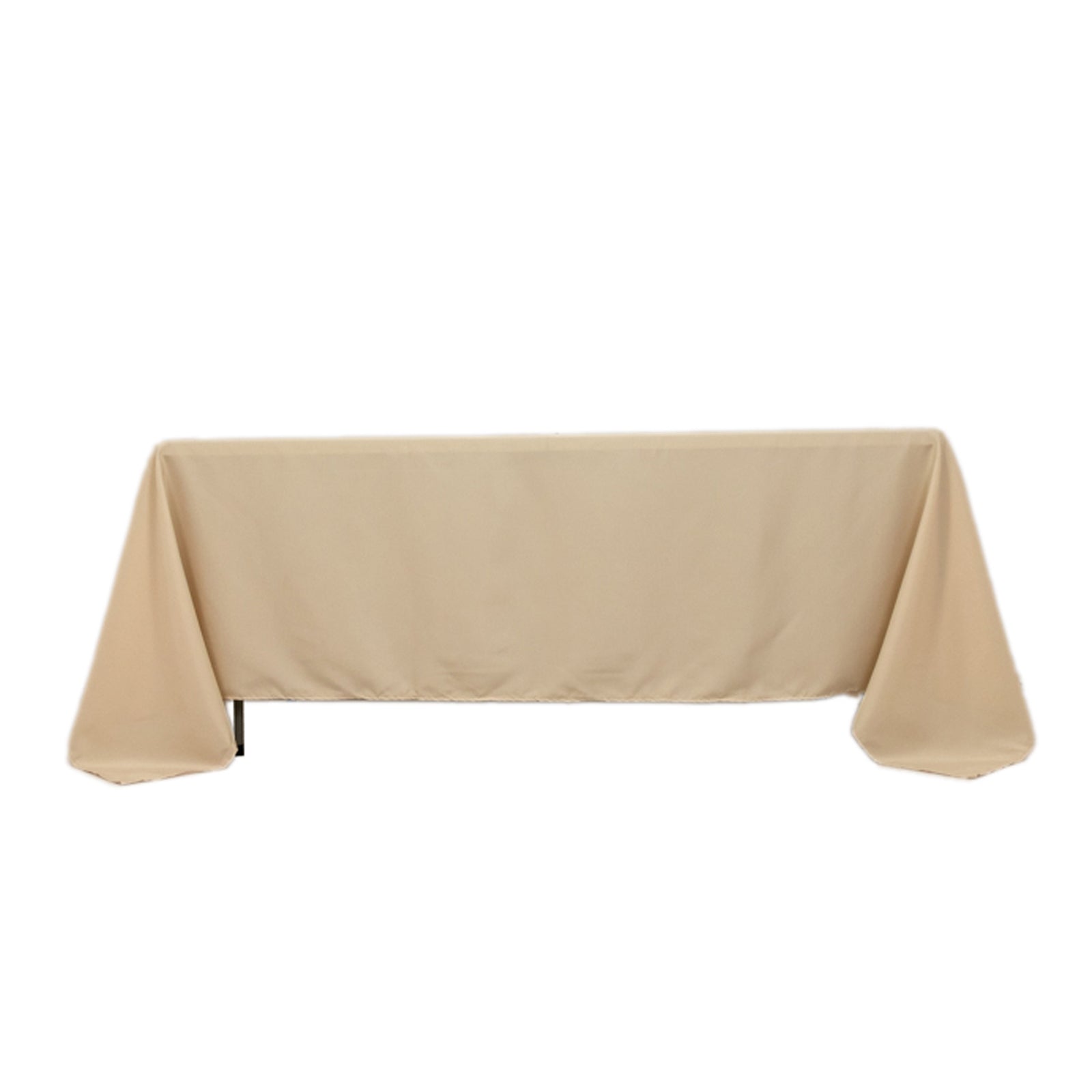 Durable and Stylish 72x120 Beige Polyester Rectangle Tablecloth