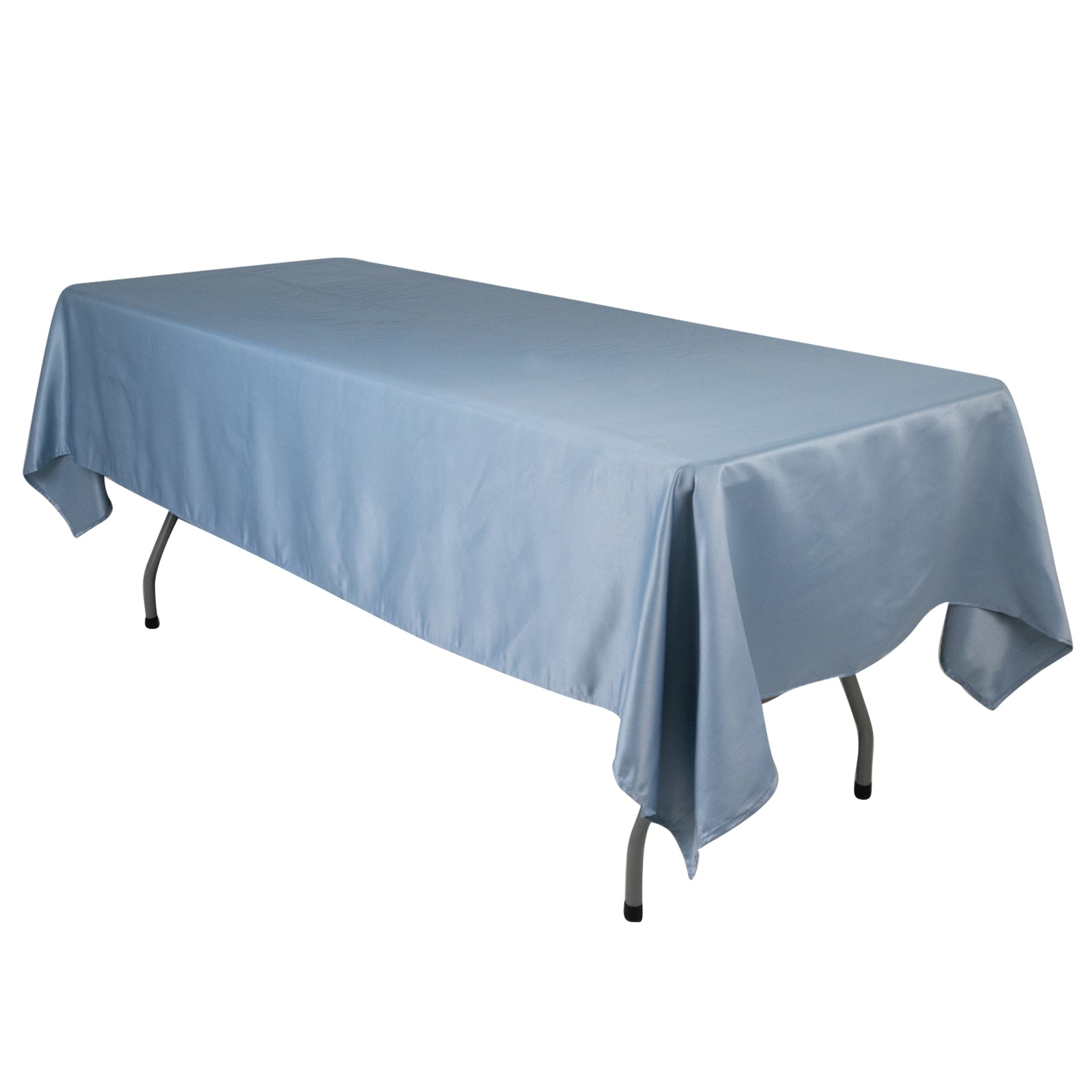 Hot Deal! Durable & Silky Lamour Satin Rectangle Tablecloth in Dusty Blue (60x102)