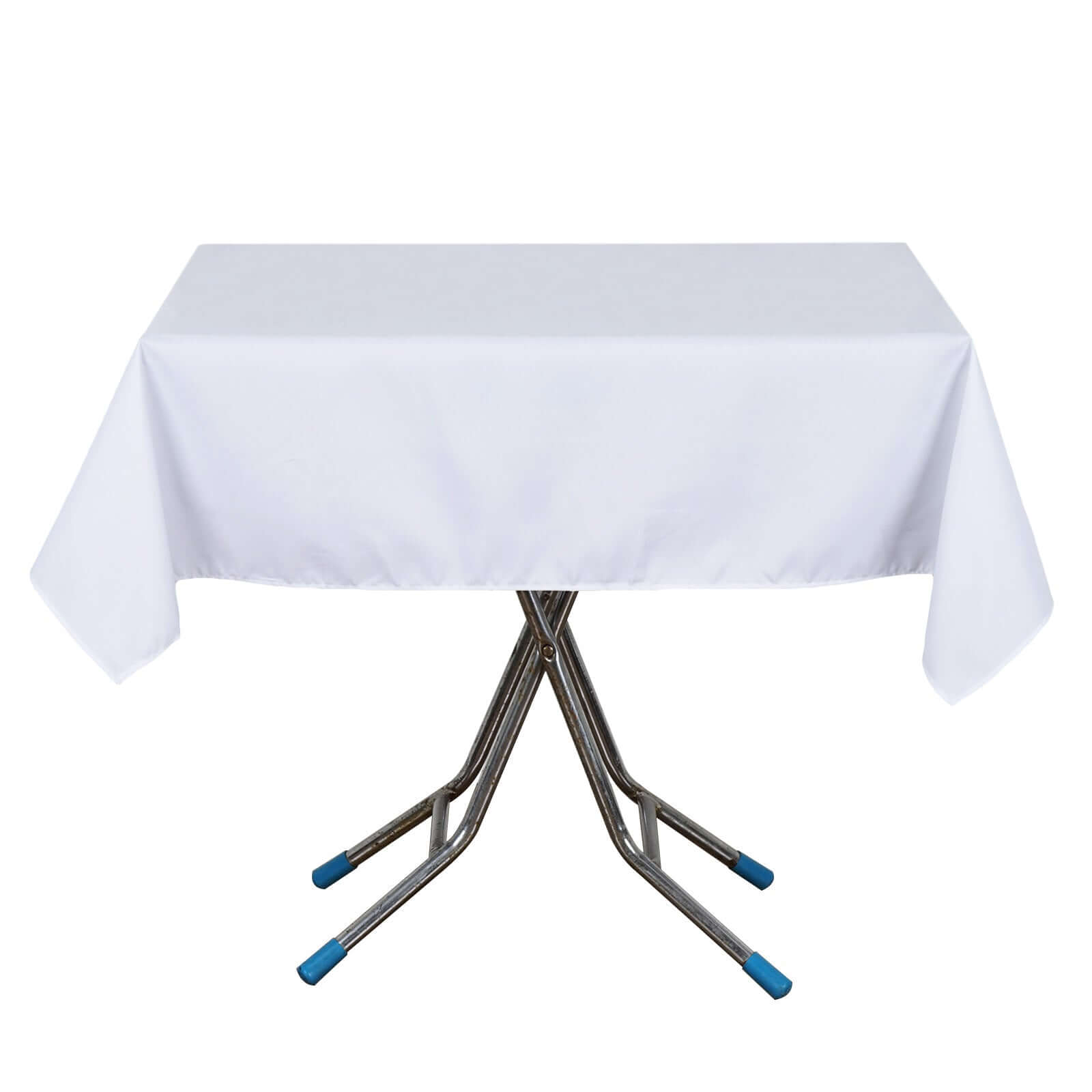 220GSM White Premium Polyester 54x54 Square Stain & Wrinkle-Resistant Tablecloth for Weddings