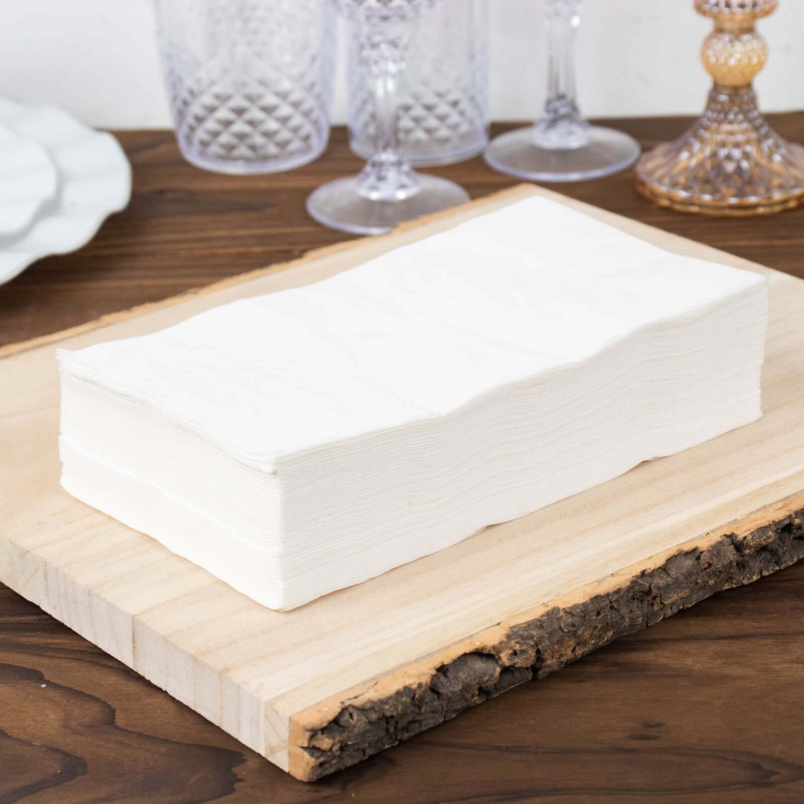 Great Deal! 50-Pack Disposable 2-Ply Soft White Paper Cocktail and Beverage Napkins for Weddings