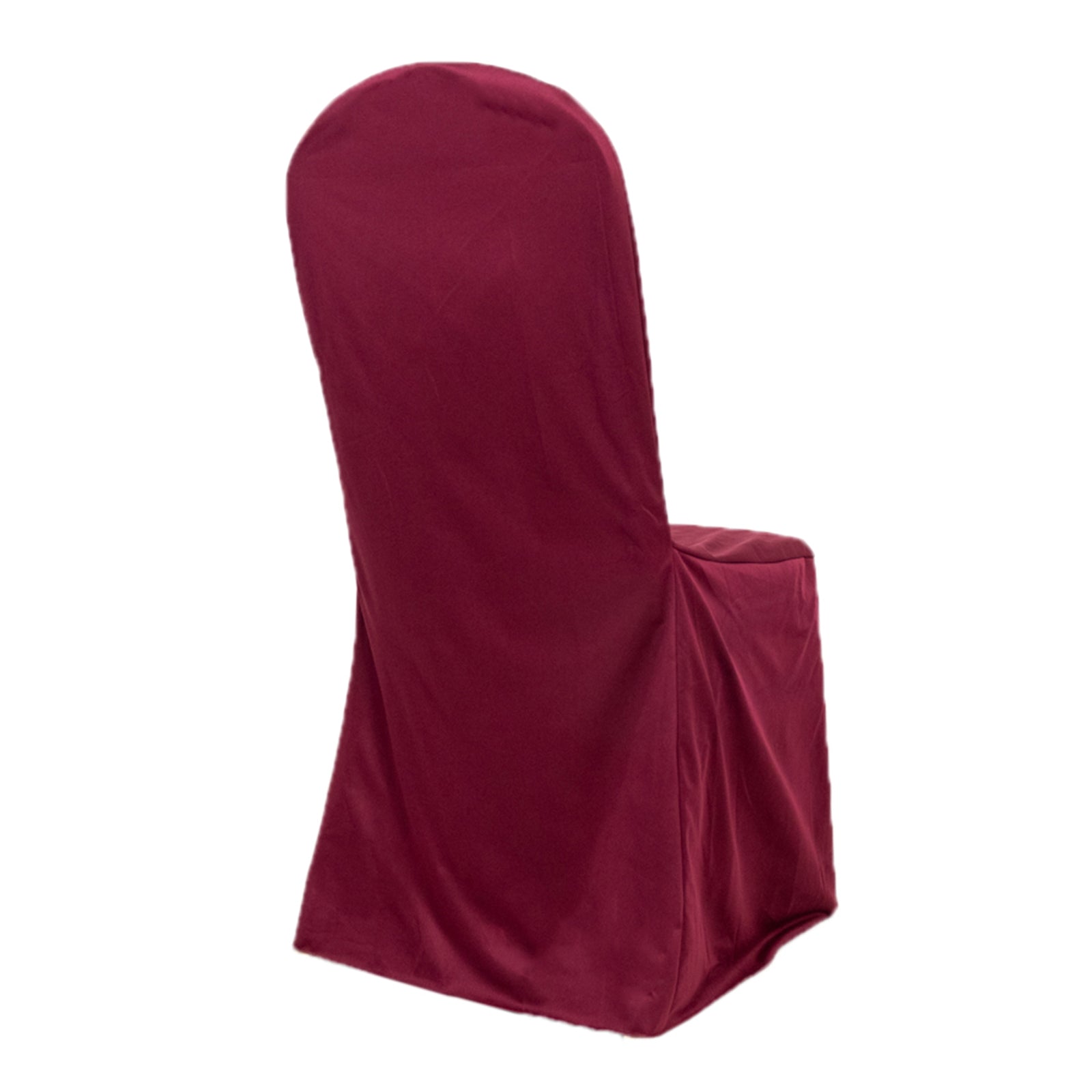 Hot! Burgundy Scuba Stretch Slim - Fit Chair Cover for Banquets, Wrinkle - Free & Durable