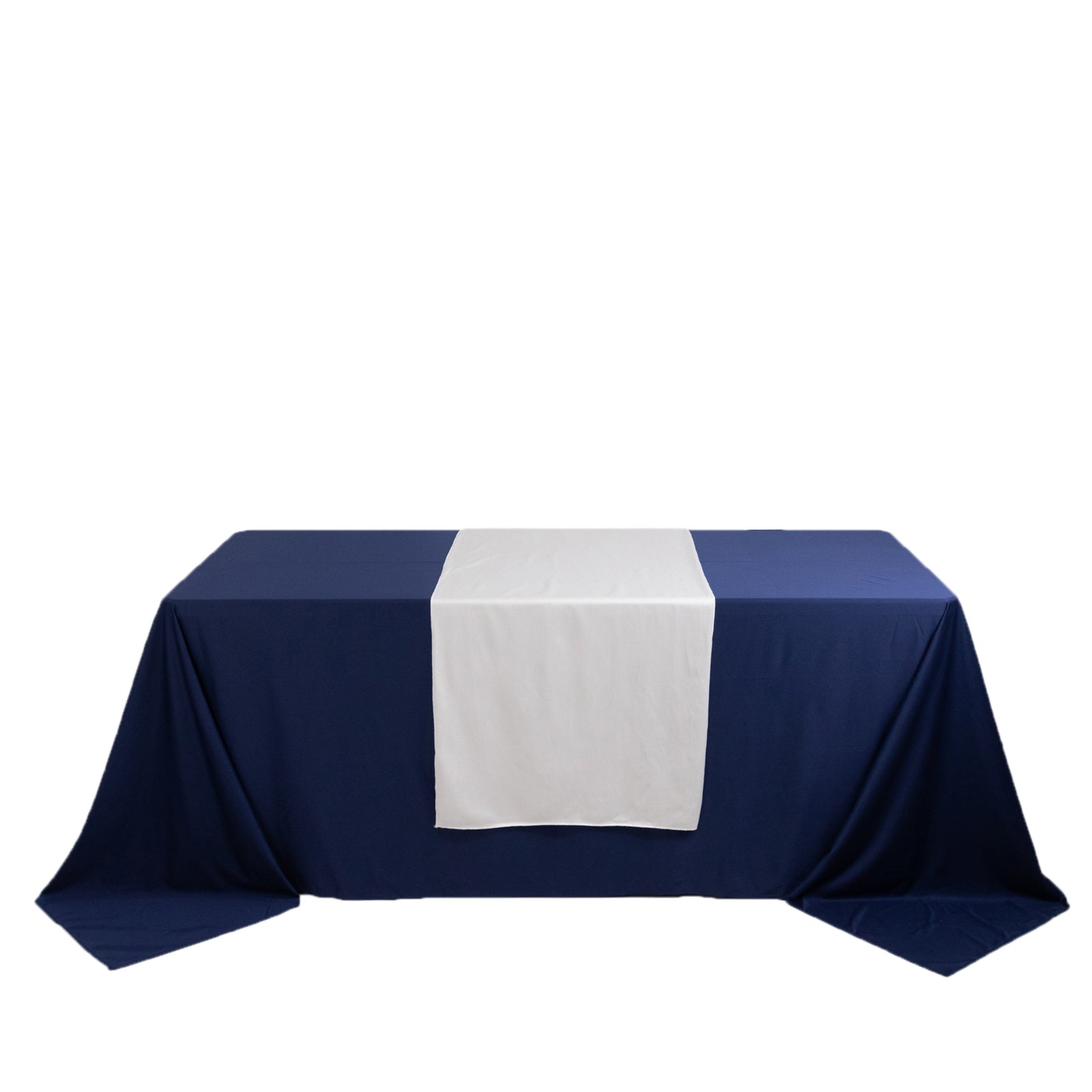 Premium Wrinkle-Free White Scuba Polyester Table Runner for Trade Shows and Events, 24x72 Wide