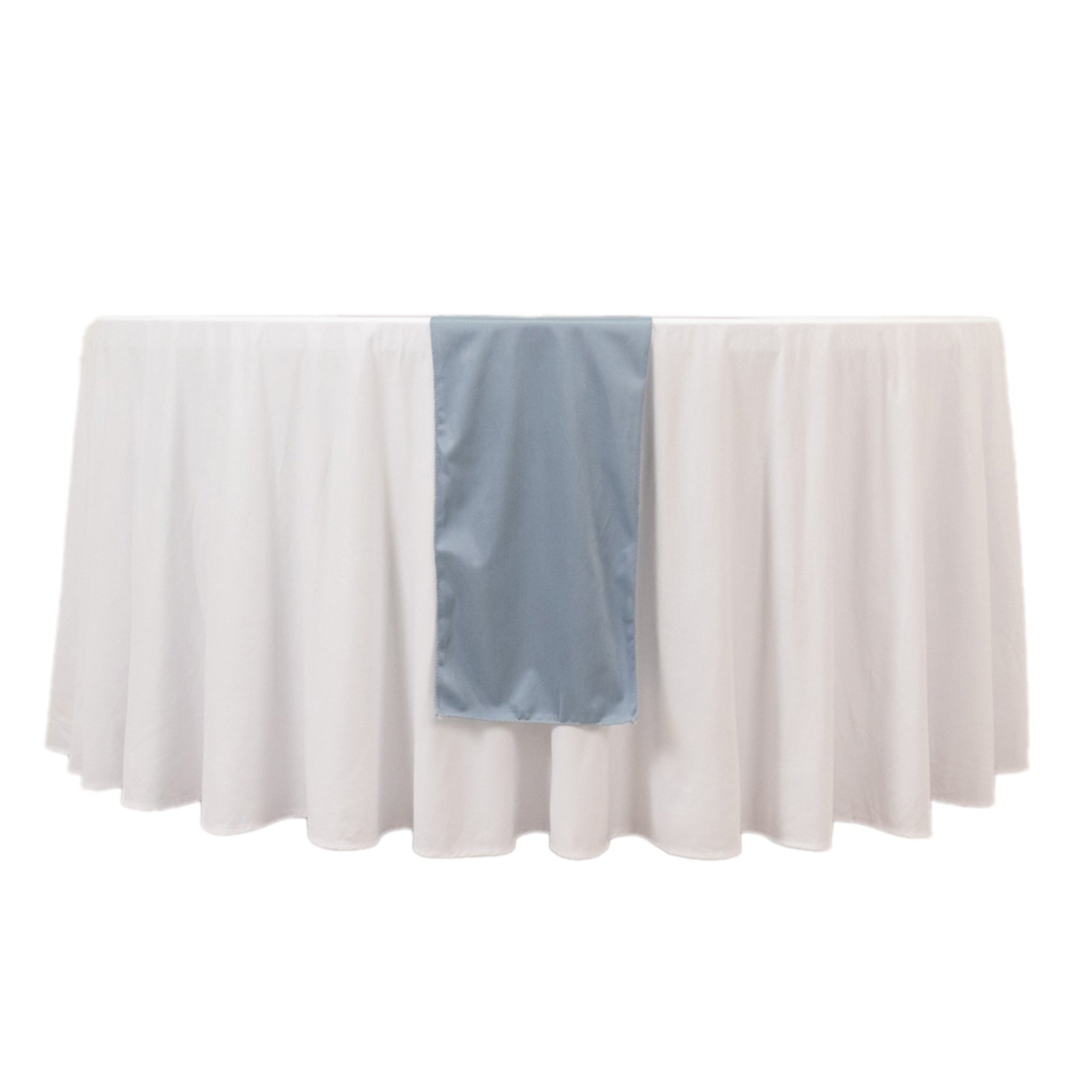 Wrinkle-Free Dusty Blue 12x108 Premium Scuba Polyester Table Runner