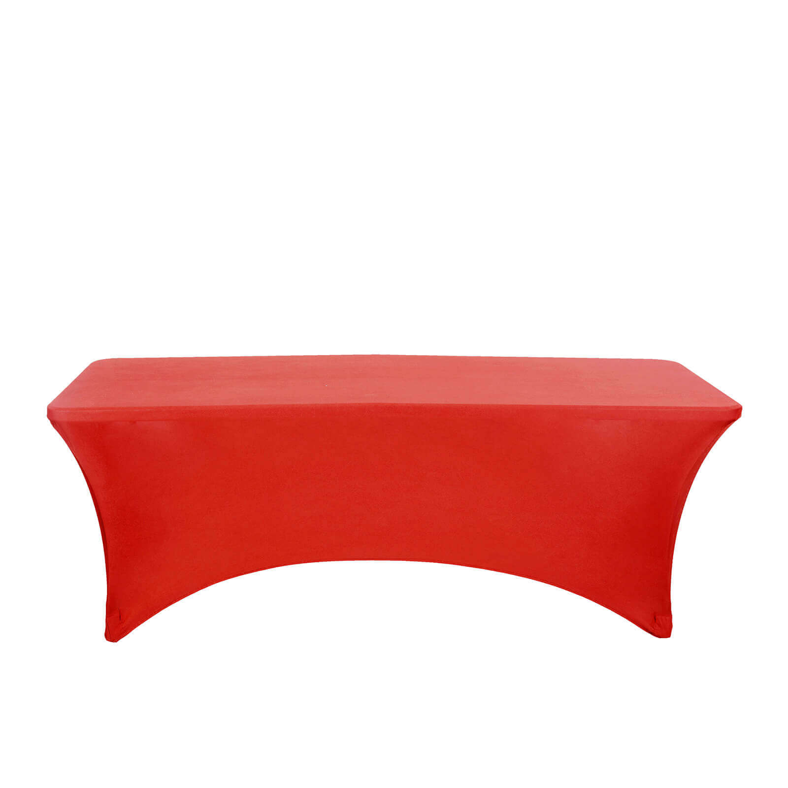 Hot Deal! Durable Red Spandex Stretch Table Cover for 8-Foot Rectangle Tables
