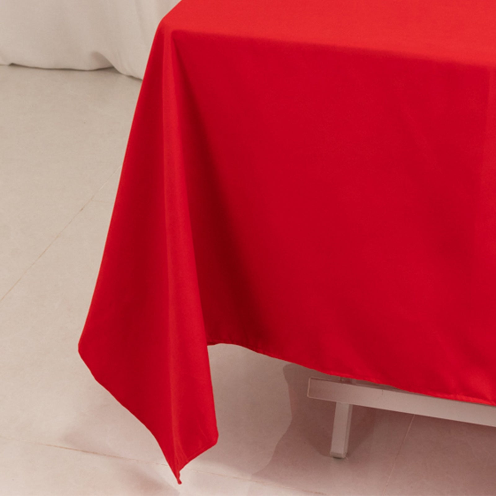 Hot! Red 70x70 Cotton Blend Wrinkle-Resistant Square Tablecloth