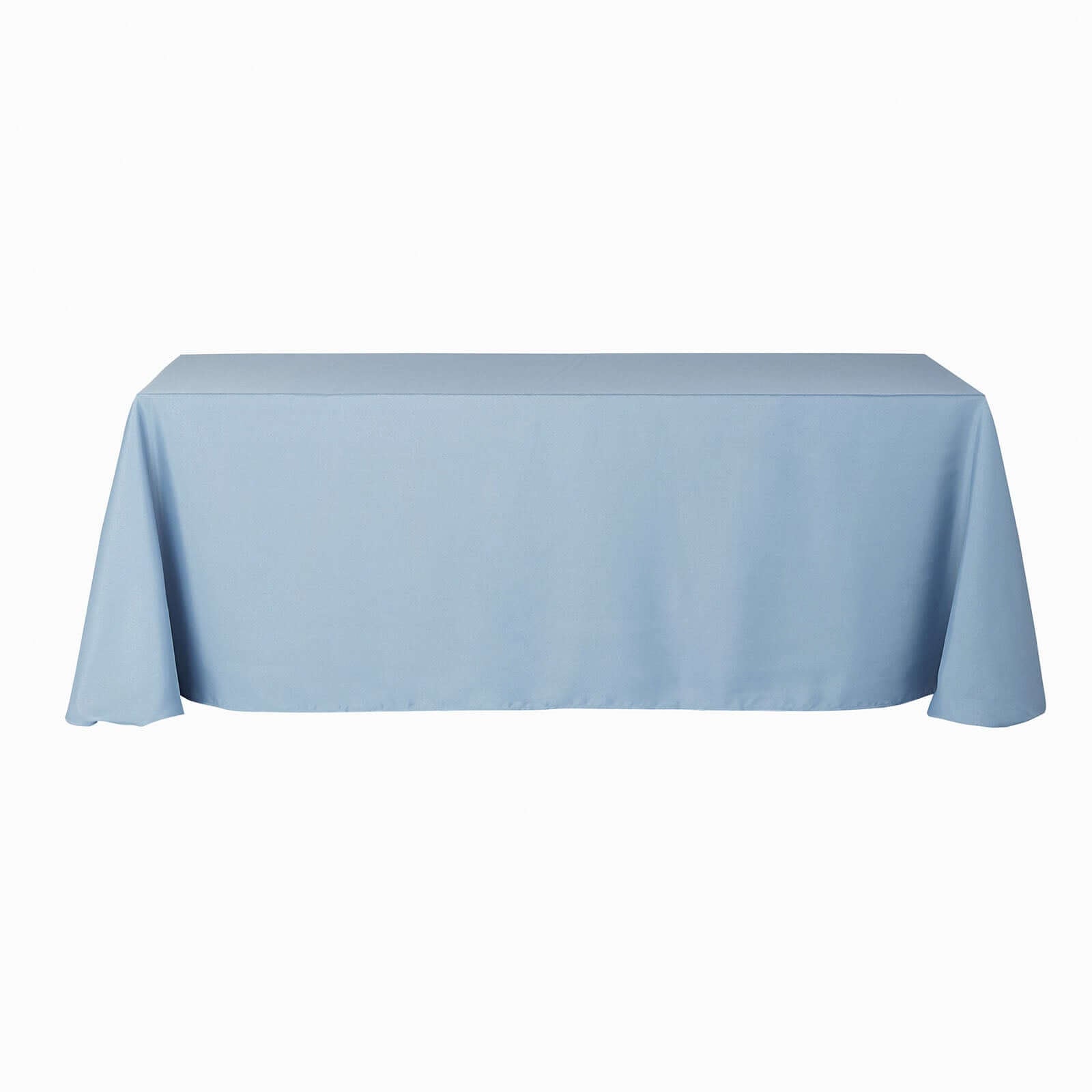 Seamless Wrinkle-Resistant 90x132 Polyester Rectangle Tablecloth in Dusty Blue
