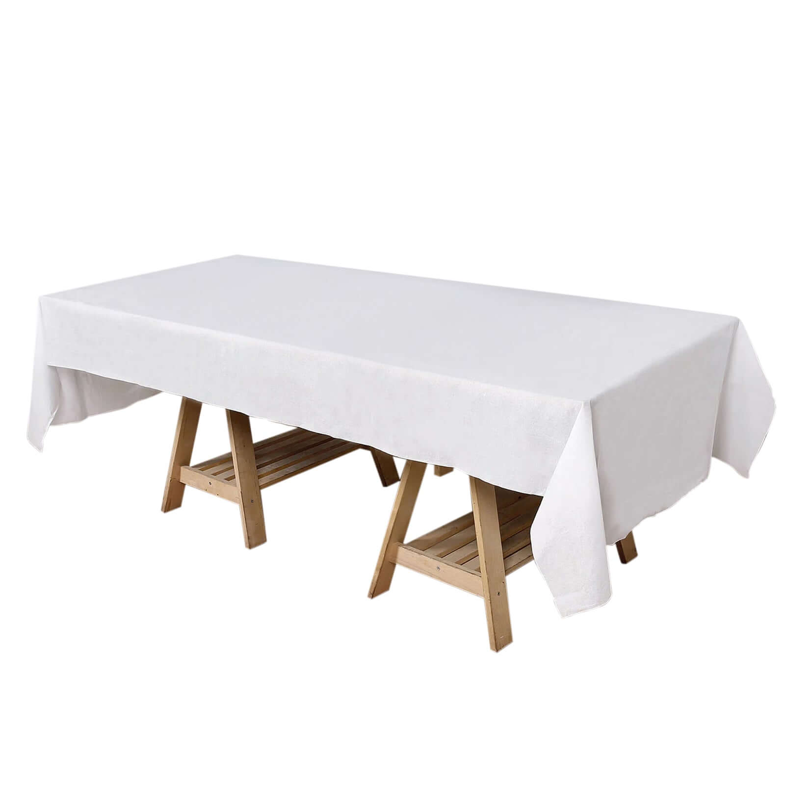 Disposable White Airlaid Rectangle Tablecloth 50x108 - Linen - Like for Easy Cleanup