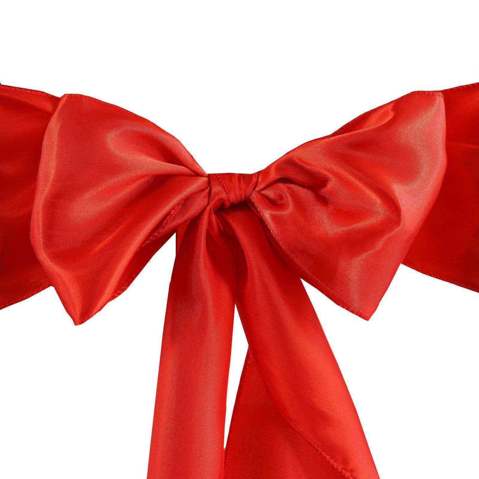 Hot Deal! 5-Pack Red Satin Chair Sashes with Shiny Finish, 6x106