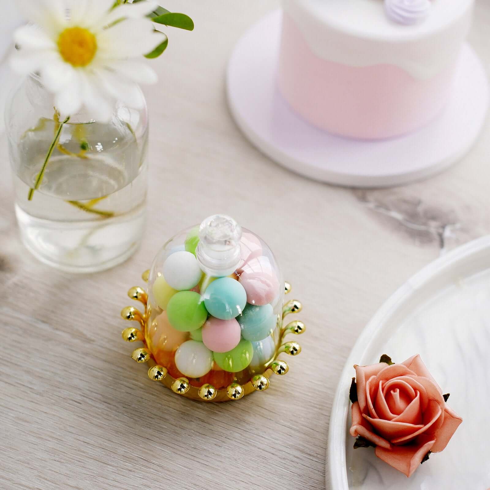 12-Pack Gold & Clear Mini Crown Plastic Treats Party Favor Boxes - Perfect for Special Events