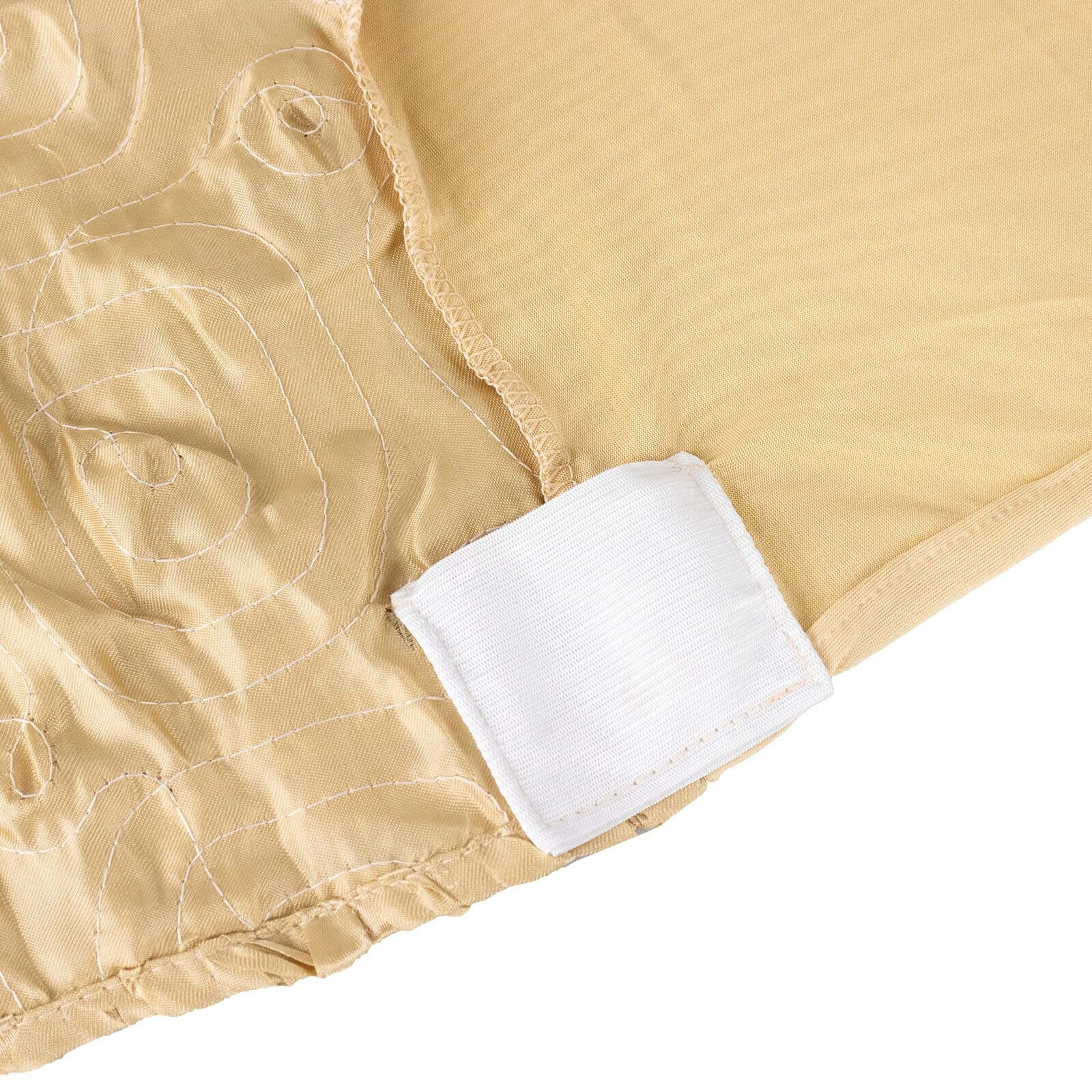 Hot Sale! Stretch Fitted Champagne Satin Rosette Slip-On Chair Cover for Banquet Chairs