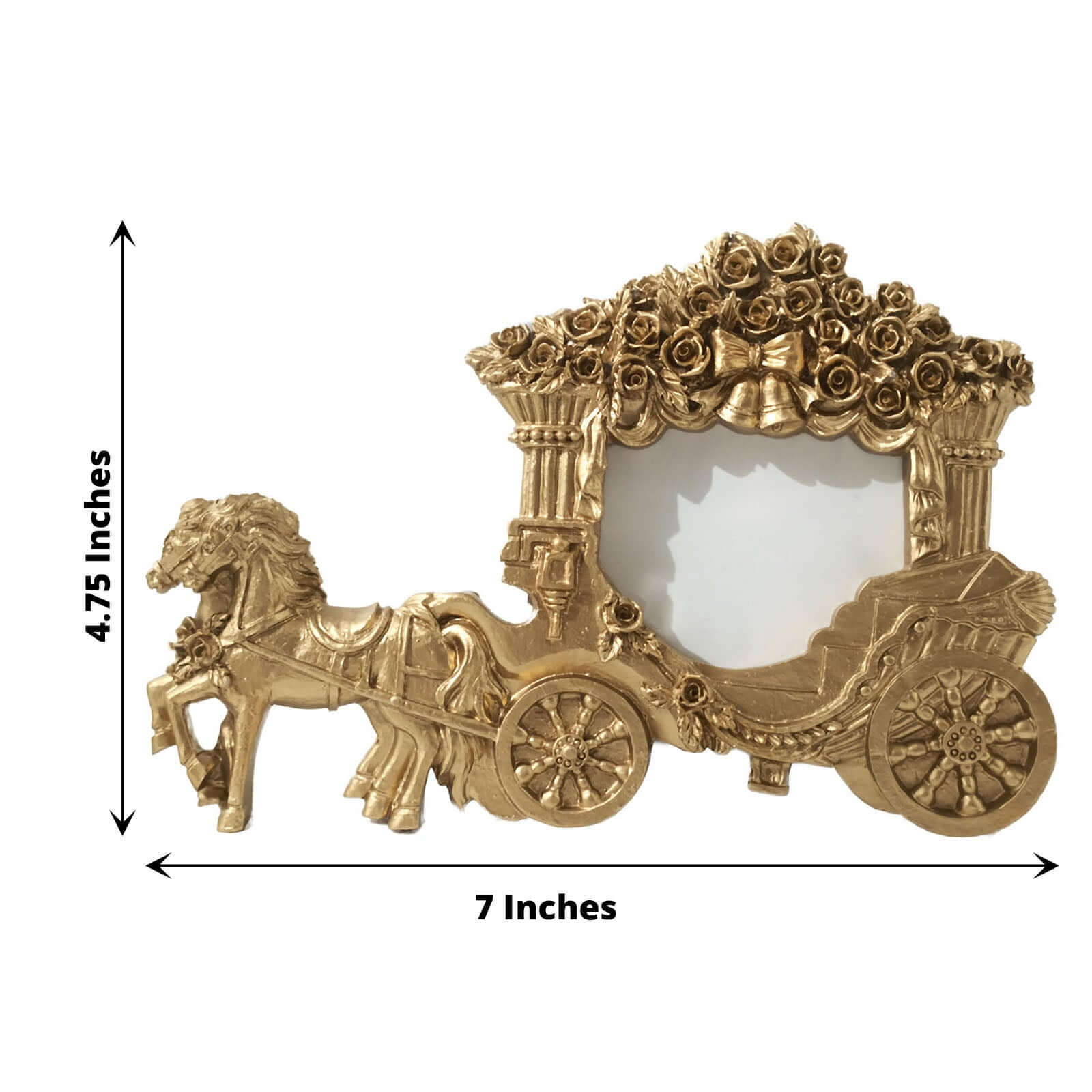 European-Style Gold Resin Horse Carriage Picture Frame - Ideal Place Card Holder & Wedding Party Favor