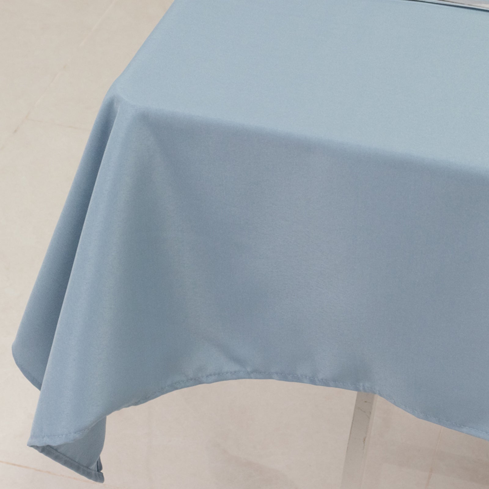 Premium 54x54 Dusty Blue Polyester Square Table Overlay - Stain & Wrinkle Resistant 220GSM Table Topper
