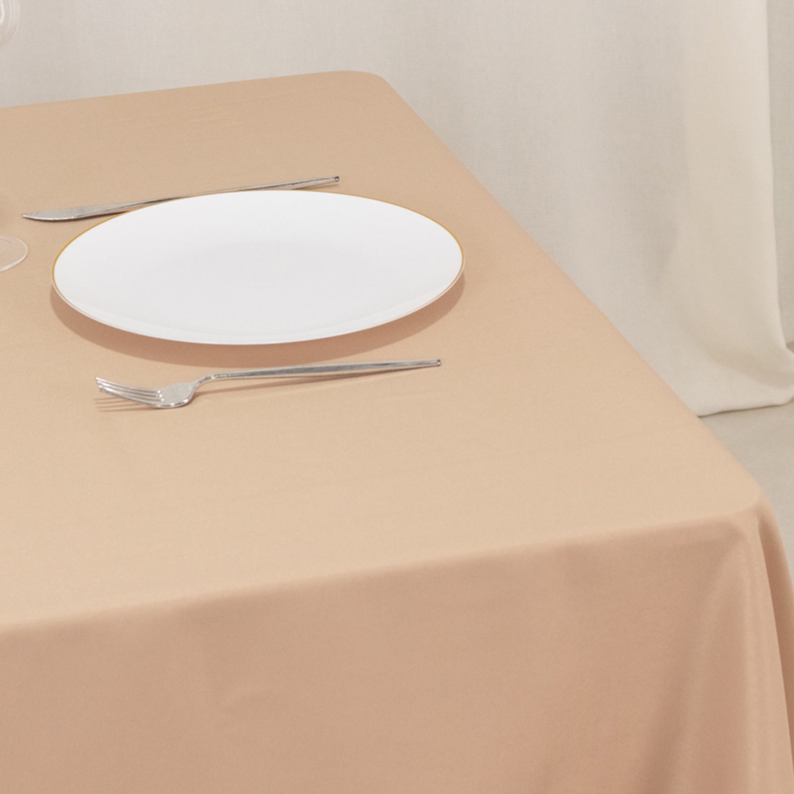 Exclusive 70x70 Nude Polyester Table Overlay - 220GSM Wrinkle-Resistant