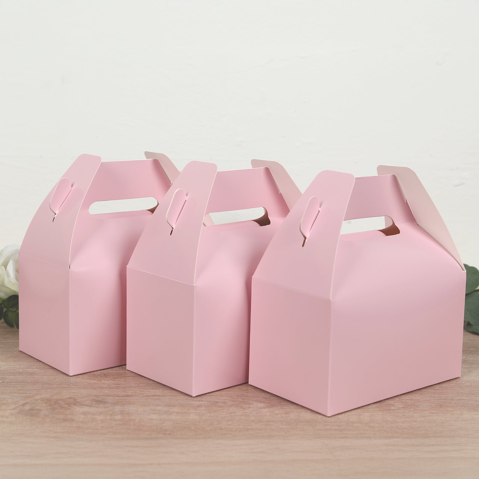 25-Pack Blush Tote Gable Candy Gift Party Favor Boxes