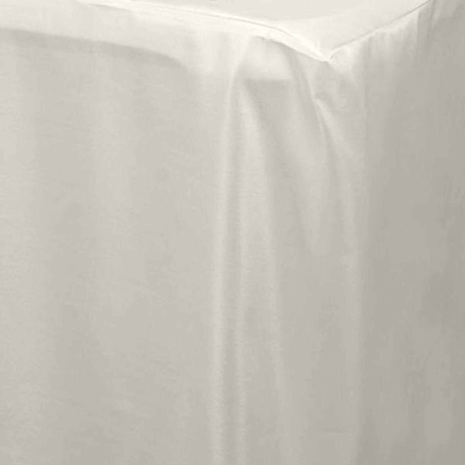Durable Ivory Fitted Polyester 72x30 Rectangle Tablecloth for 6FT Tables