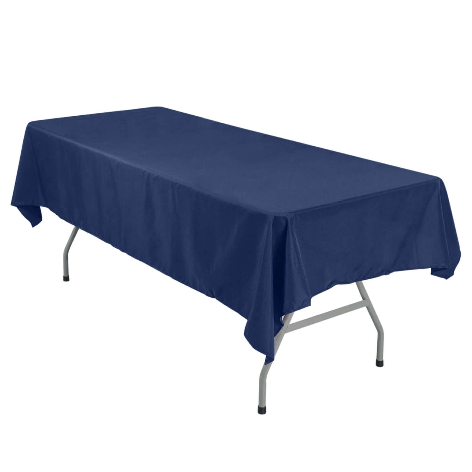 Navy Blue 54x96 Polyester Rectangle Tablecloth - Wrinkle-Free & Easy Care
