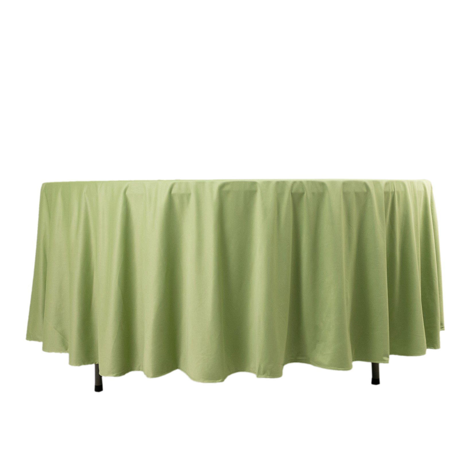 Hot Sale! Premium Sage Green 108" Round Scuba Tablecloth - Wrinkle & Stain Free