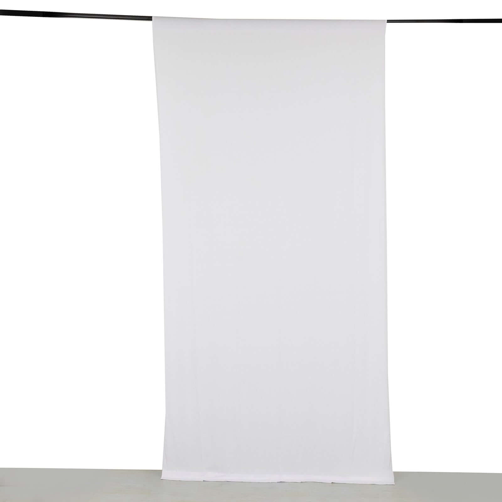 Hot Deal! 5ftx10ft White 4-Way Stretch Spandex Event Backdrop Drapes with Rod Pockets, Wrinkle-Free