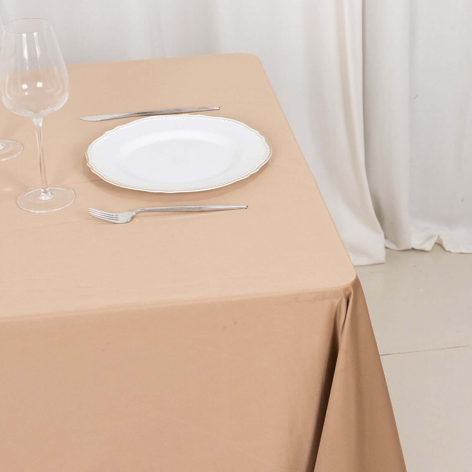 Nude Premium 70x70 Wrinkle-Free & Stain-Resistant Scuba Square Tablecloth