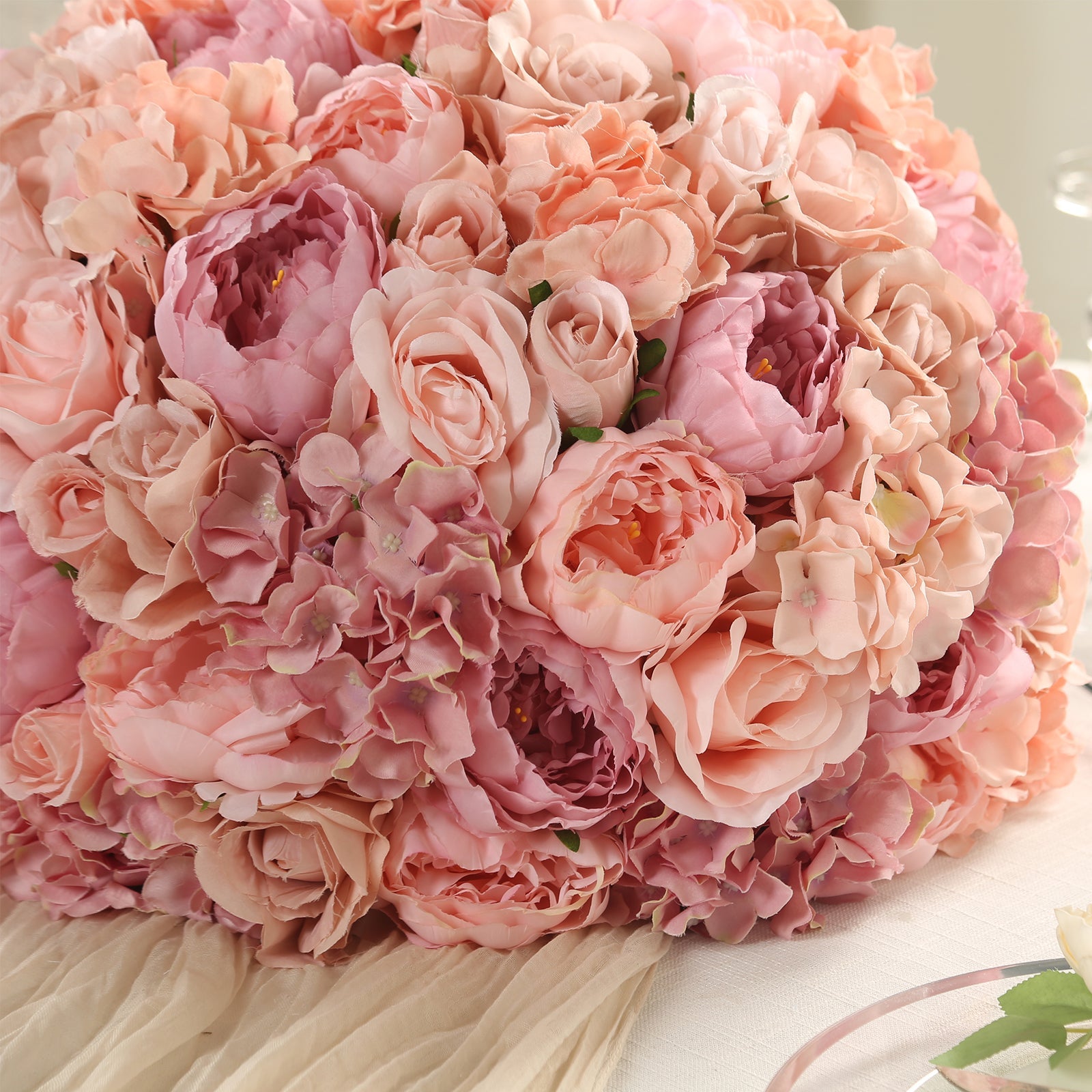 Hot Sale! Large Blush Artificial Silk Rose Flower Balls for Wedding Centerpieces and Table Decor