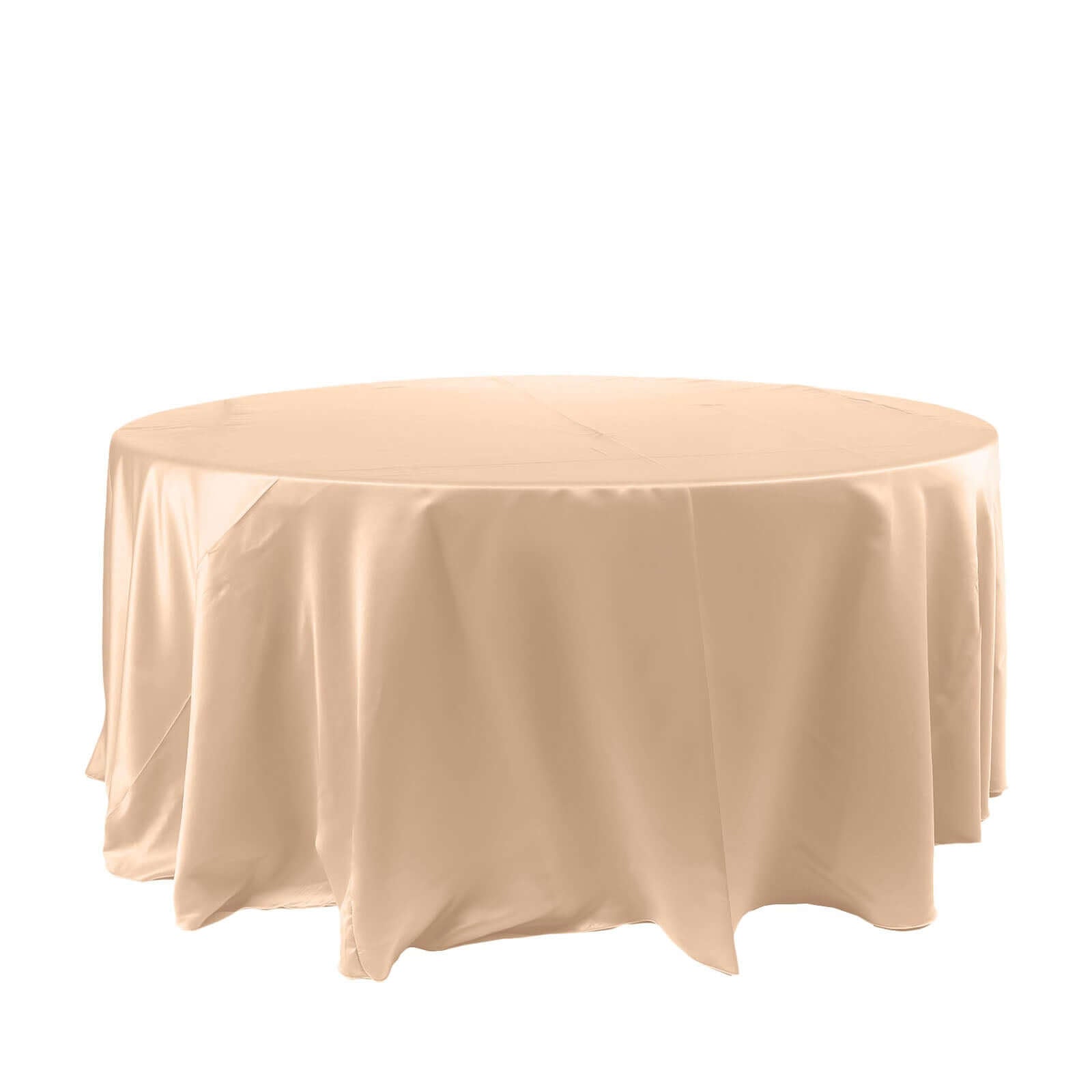 Stylish Seamless Nude Satin 120 - inch Round Tablecloth