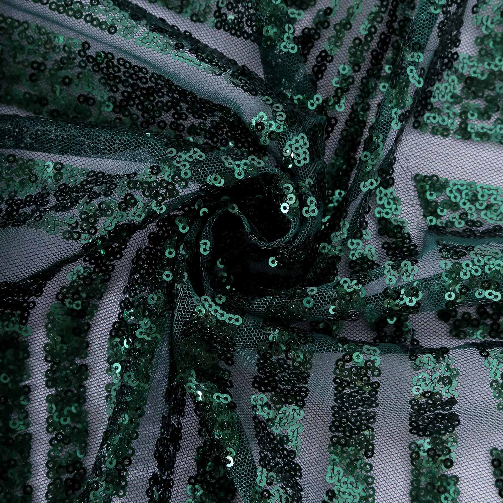 Hunter Emerald Green Sequin 120' Round Tablecloth - Seamless Diamond Glitz
