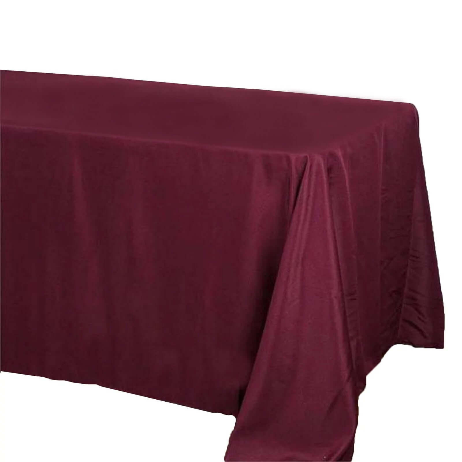 Stylish & Durable Burgundy Polyester 72x120 Rectangle Tablecloth - Great Deal!